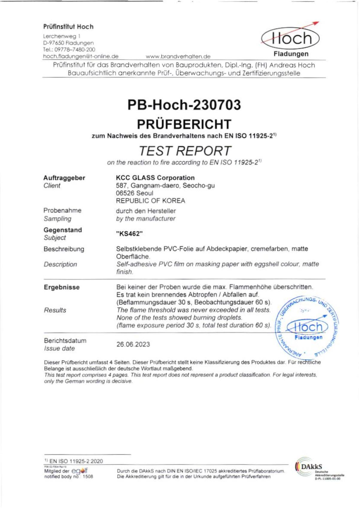 PB Hoch Test Report